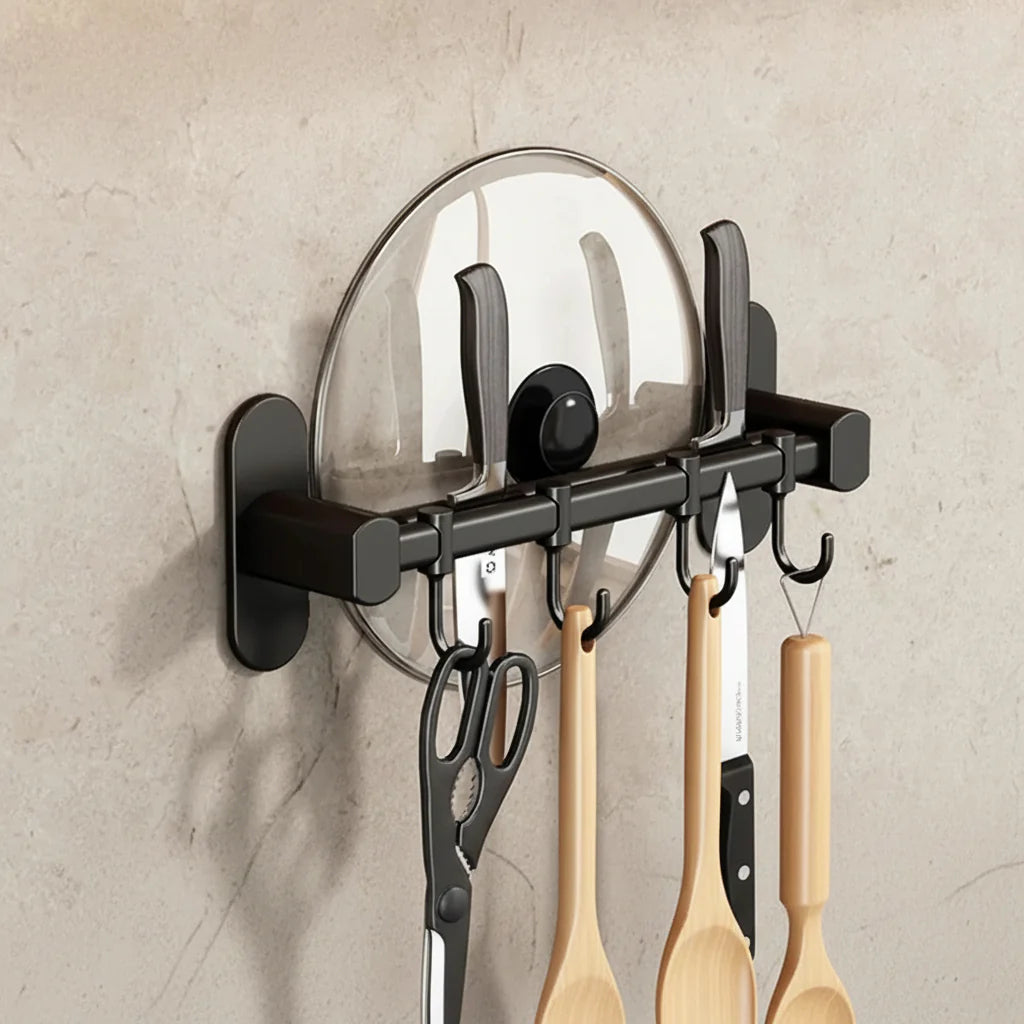 Wall-Mounted Kitchen Hook Organizer