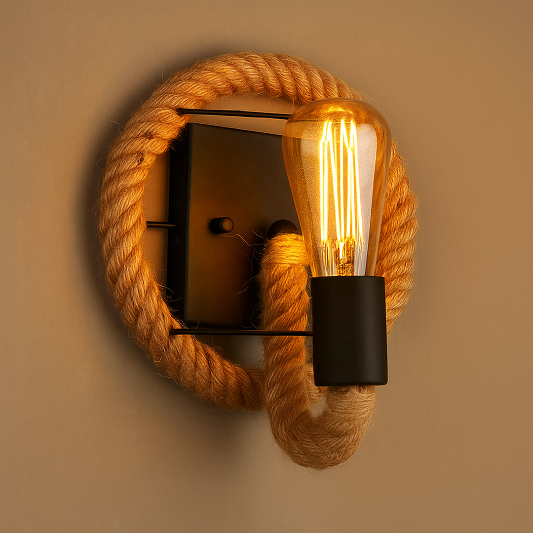 Artisan Rope-Wrapped Wall Light Fixture - E27 Compatible