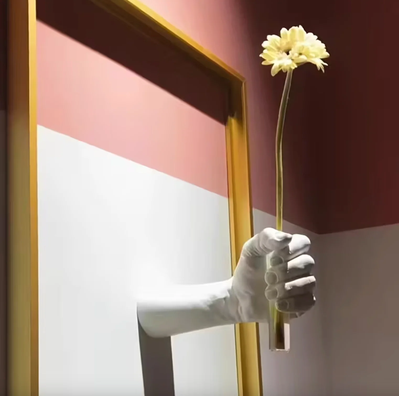Artistic Hand-Shaped Wall Planter with Glass Tube