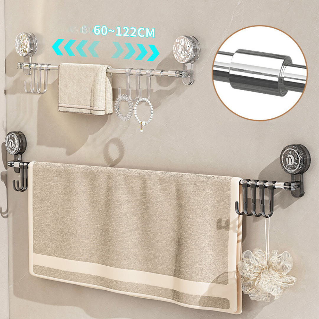 Wall Mount Holder | Space-Saving Organization | Expandable, Suction Cup, Hooks