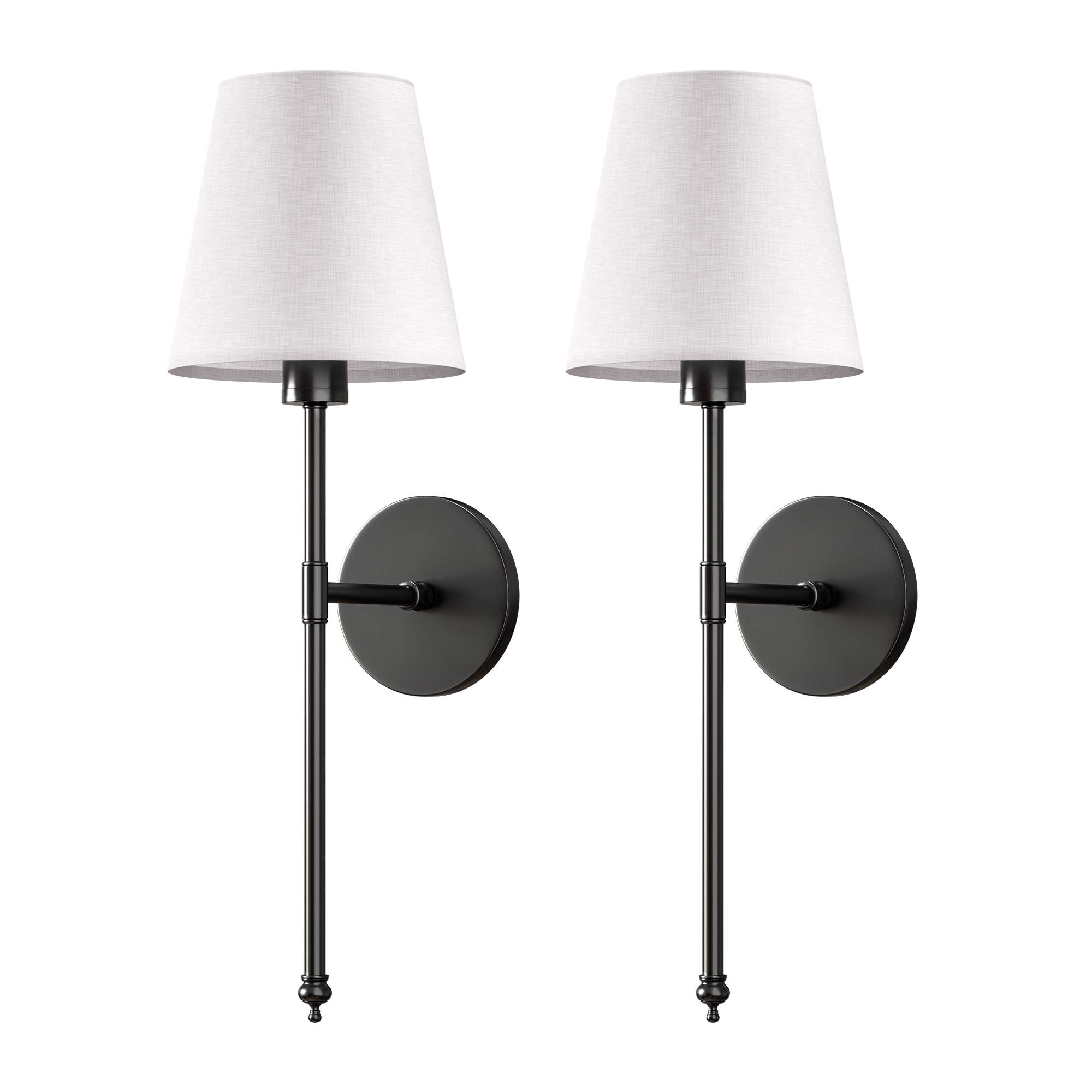 Wall Light | Fabric Shade | Set of 2 | 3M Adhesive Mount | LumiStick Duo