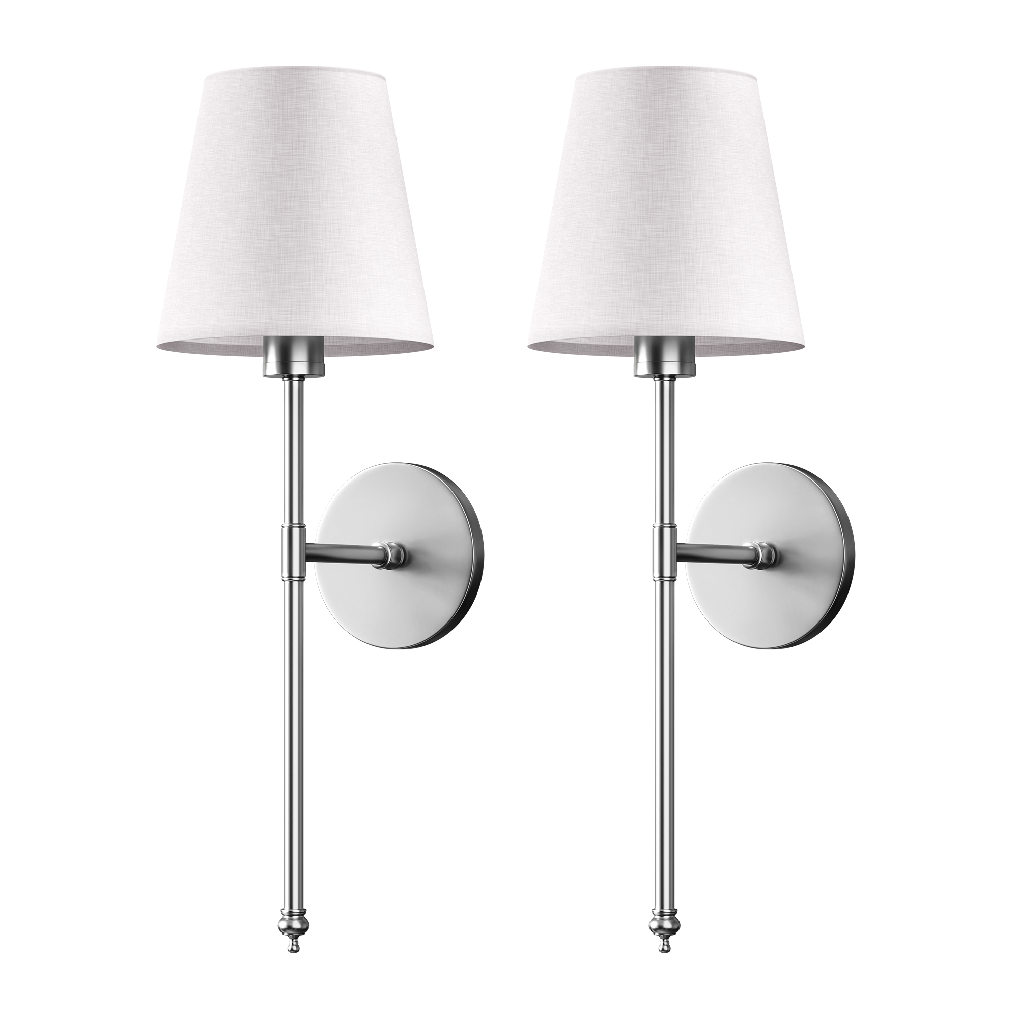 Wall Light | Fabric Shade | Set of 2 | 3M Adhesive Mount | LumiStick Duo