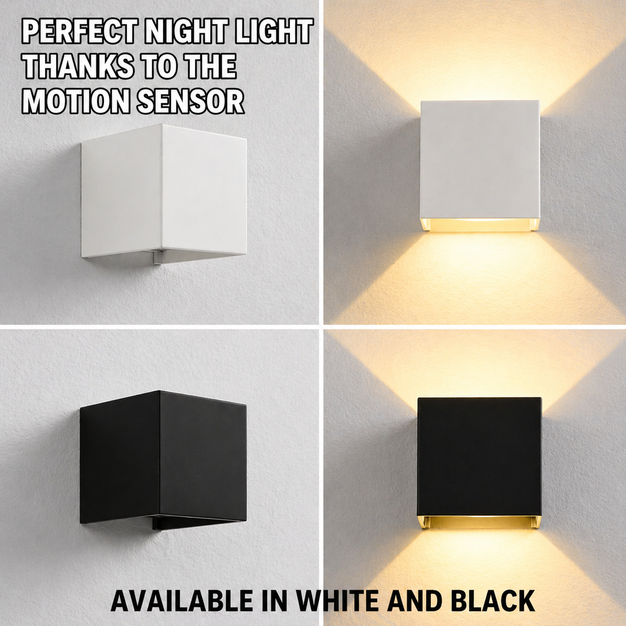 Wireless Wall Light with Motion Sensor and Adjustable Beam Angle