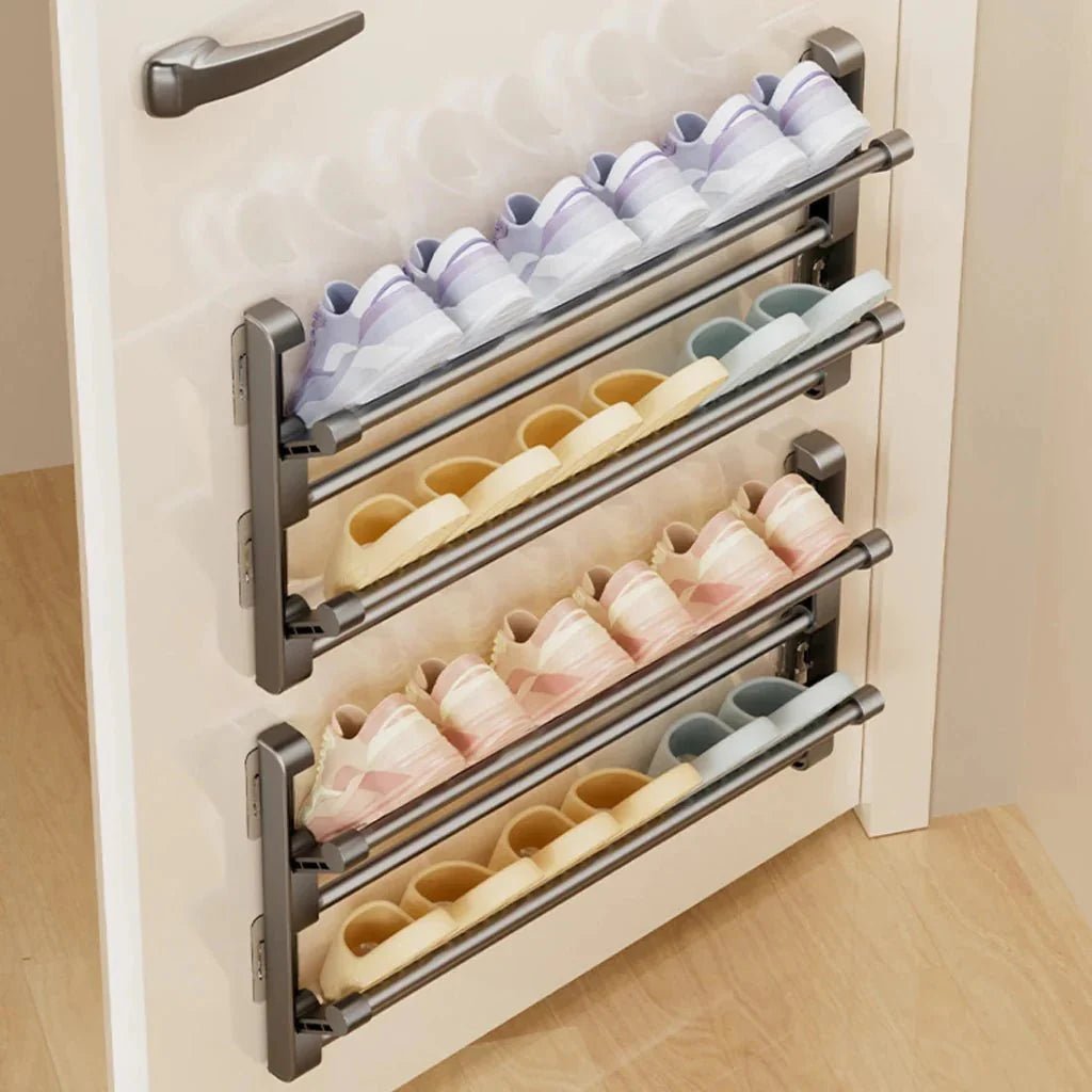 Wall-Mounted Shoe Rack – Easy-Clean Plastic, Space-Saving Design