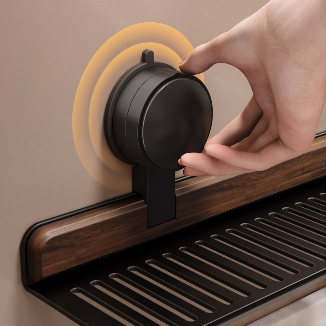 Sink Organizer with Suction Cup Wall Mount - Draining Design for Bathroom