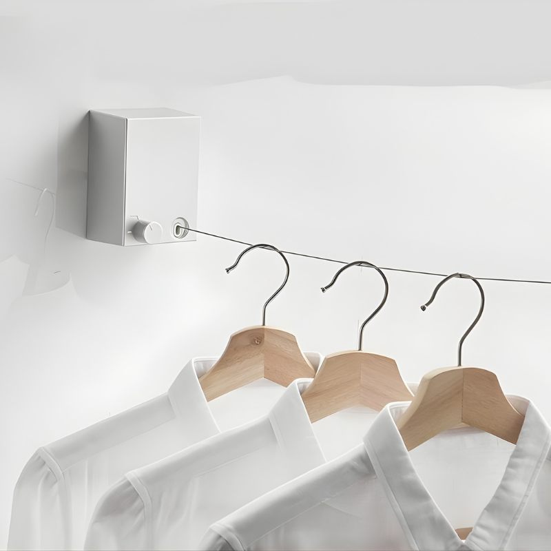 Retractable Wall-Mounted Clothesline | Nylon Rope