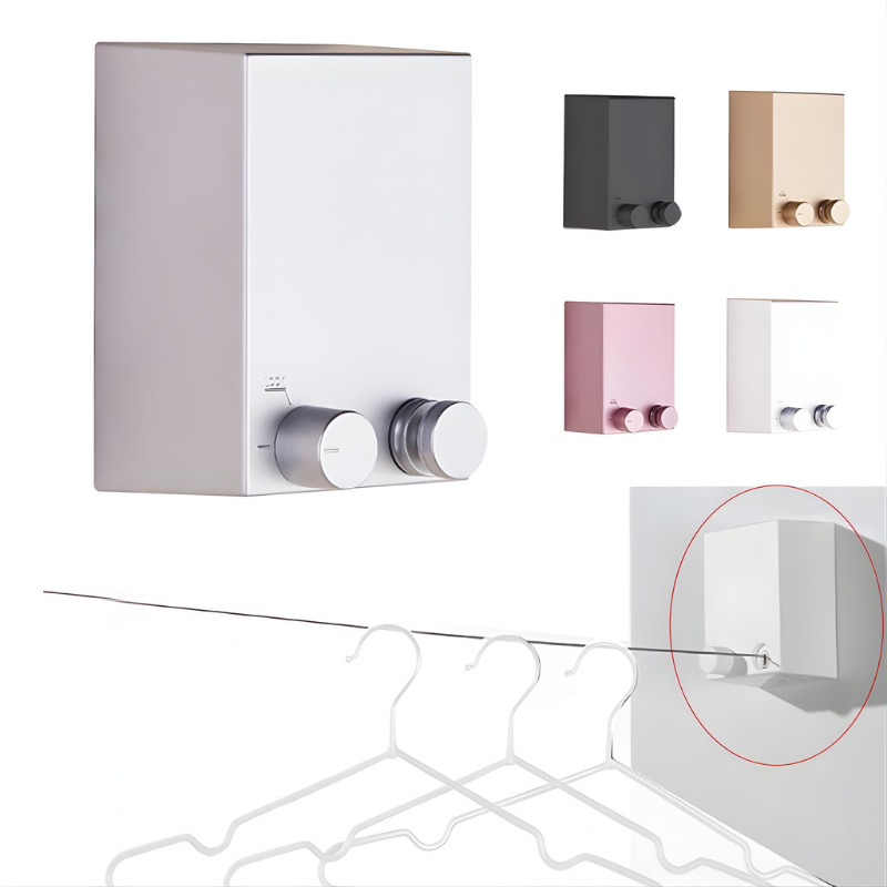 Retractable Wall-Mounted Clothesline | Nylon Rope