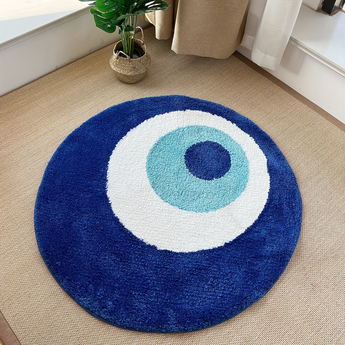 Soft Round Area Rug with Elegant Design - Machine Washable