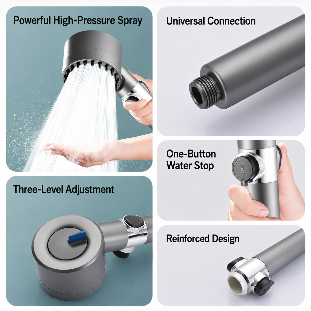 Shower Water Filter | High-Pressure Showerhead | Massage Spray Nozzle