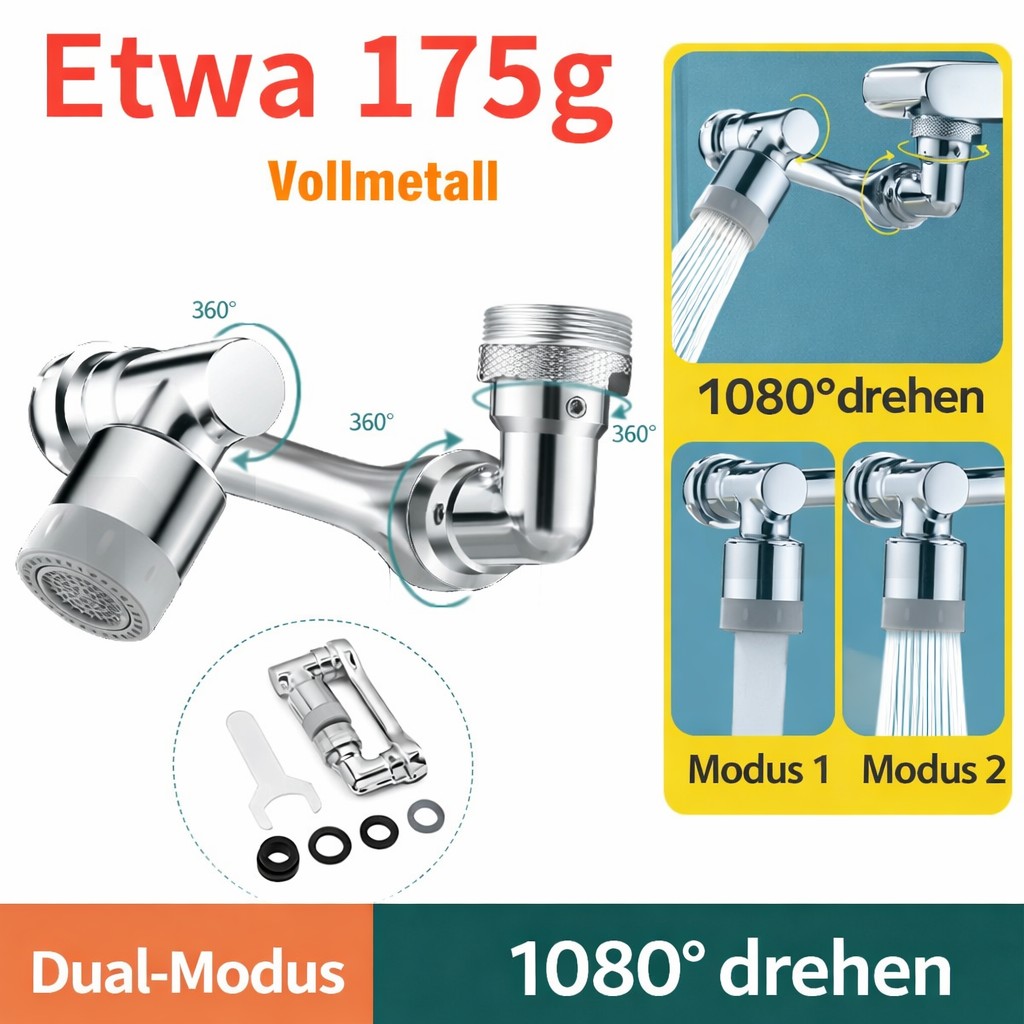 Faucet Extender with 1080° Swivel | Dual Water Modes | FlexFlow