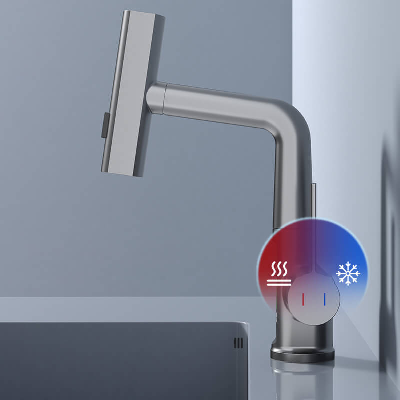 Retractable Faucet with 360° Rotation | LED Temperature Display | 5 Spray Modes