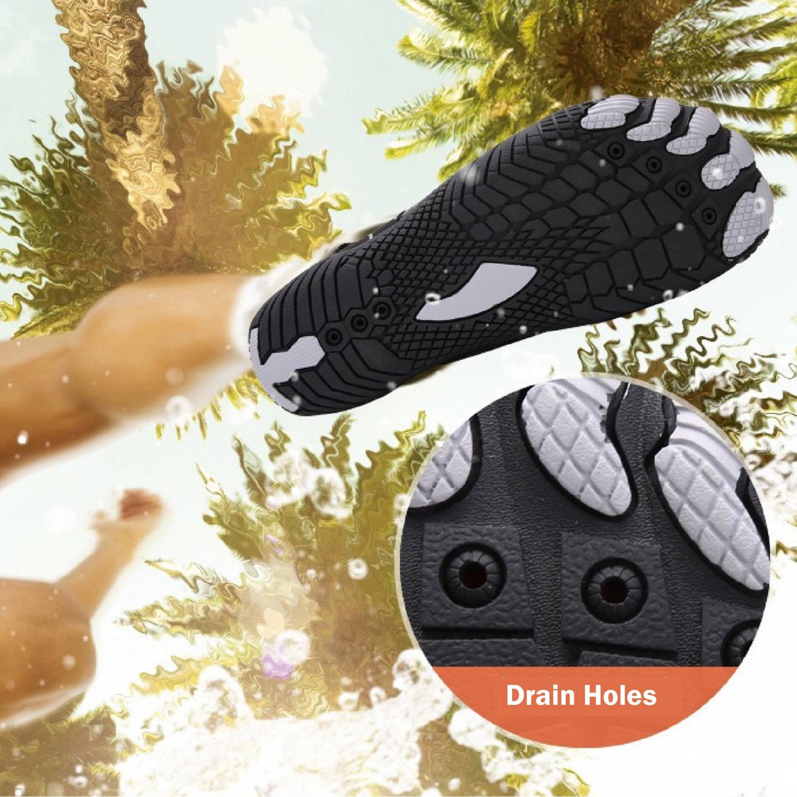 Water Shoes with Non-Slip Sole | Lightweight Orthopedic Support