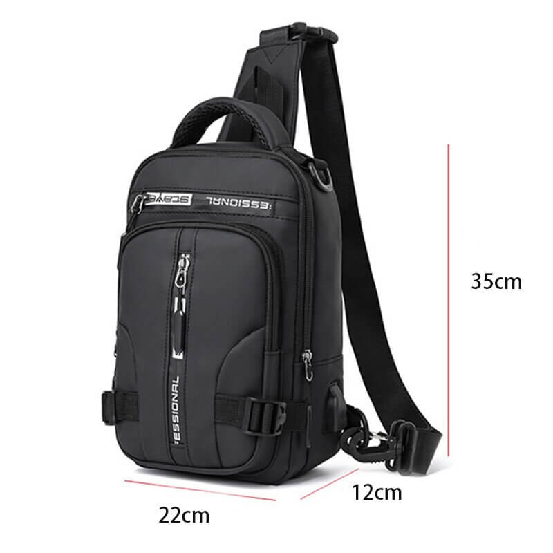 Versatile Waterproof Crossbody Backpack with USB Charging Port