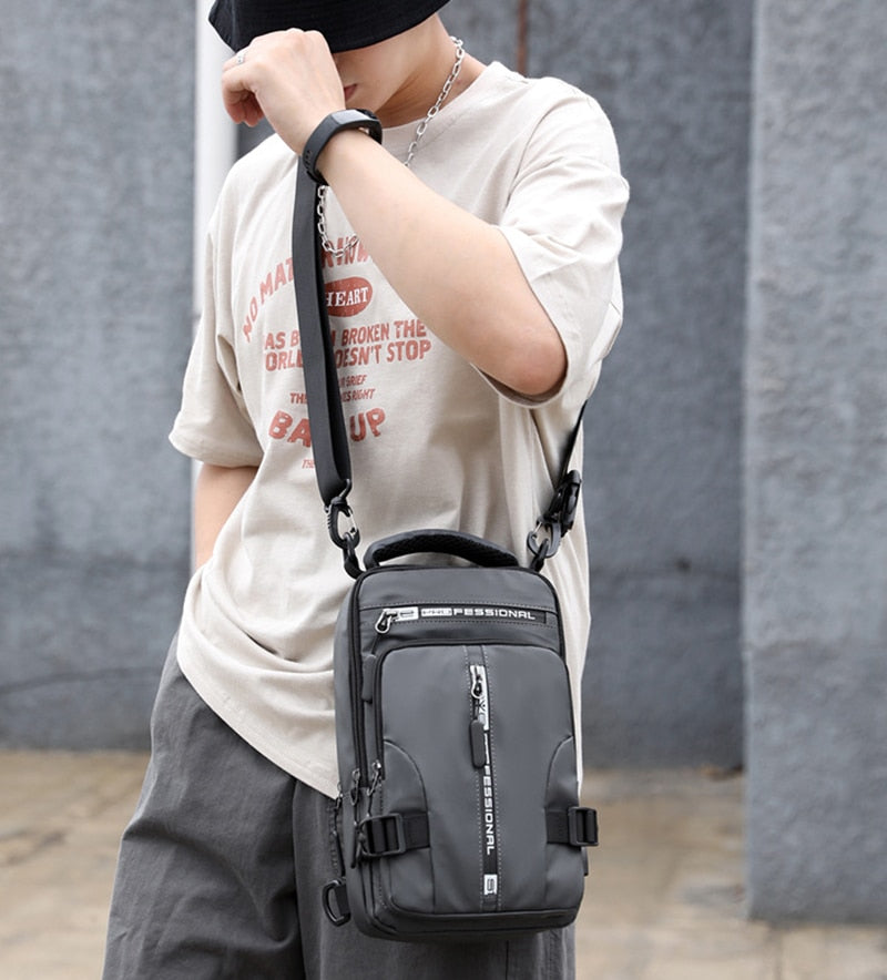 Versatile Waterproof Crossbody Backpack with USB Charging Port