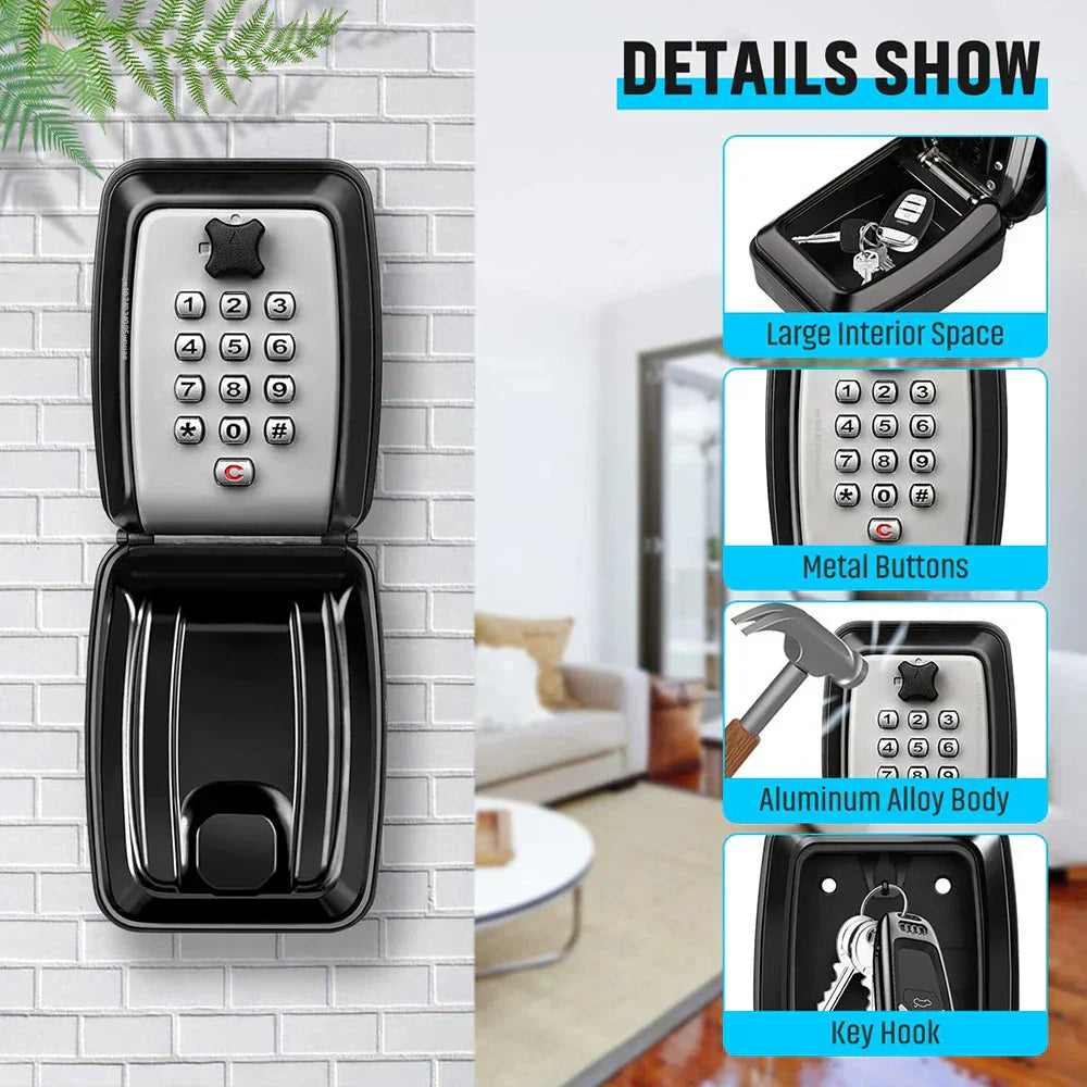 Weather-Resistant Key Storage Box with Secure Lock System