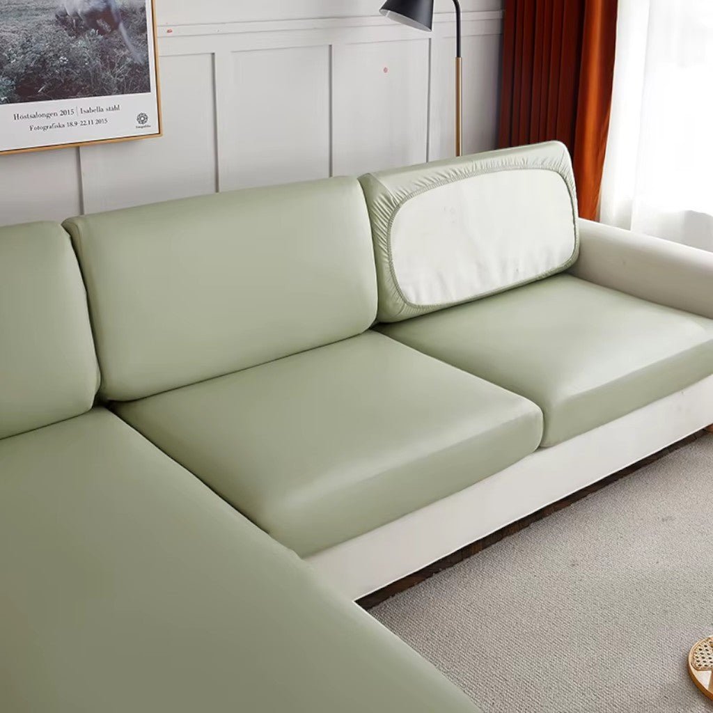 Water-Resistant Sofa Cushion Protector in Stretchable PU Leather
