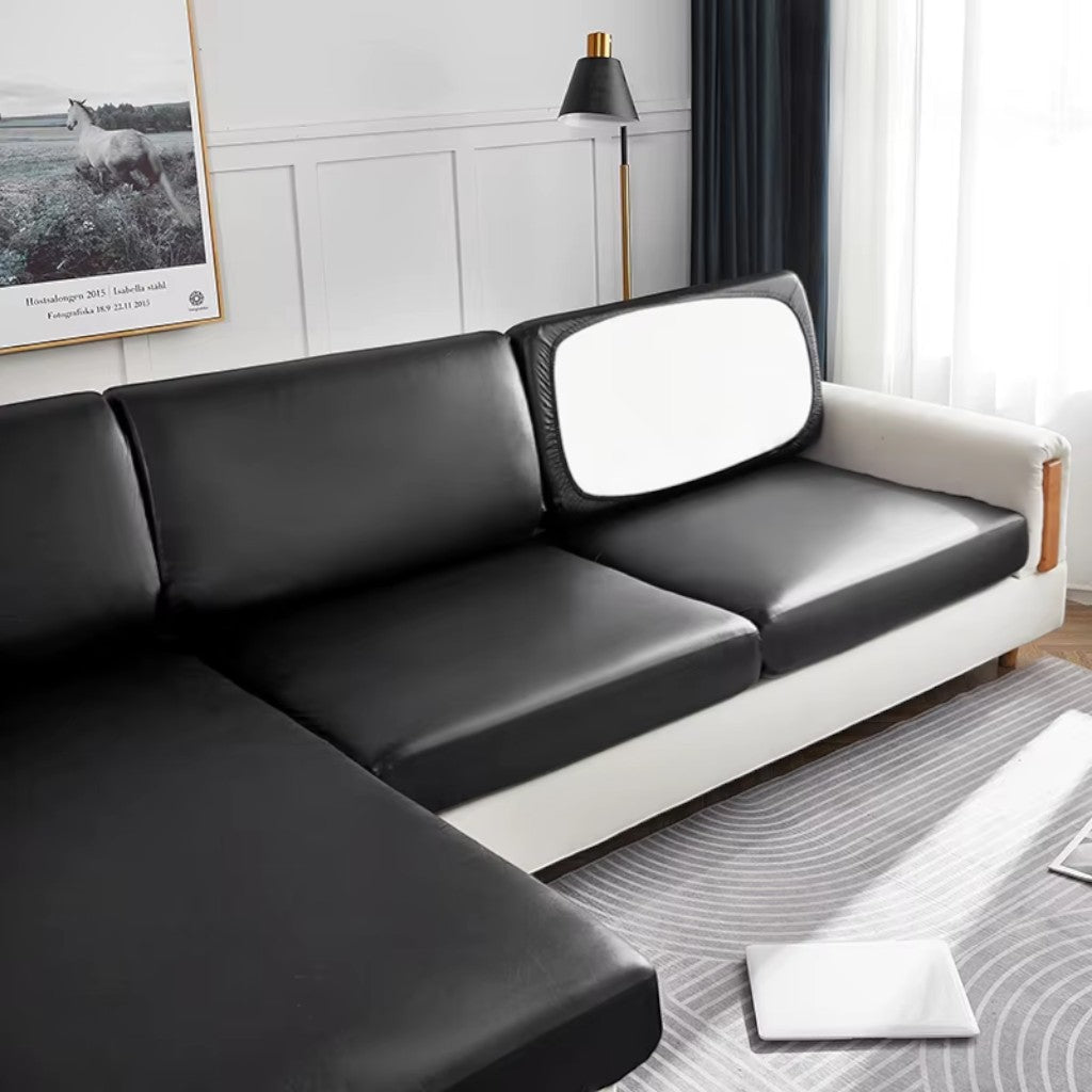 Water-Resistant Sofa Cushion Protector in Stretchable PU Leather