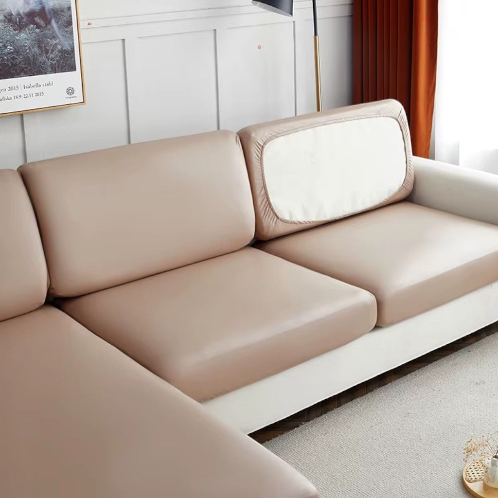 Water-Resistant Sofa Cushion Protector in Stretchable PU Leather