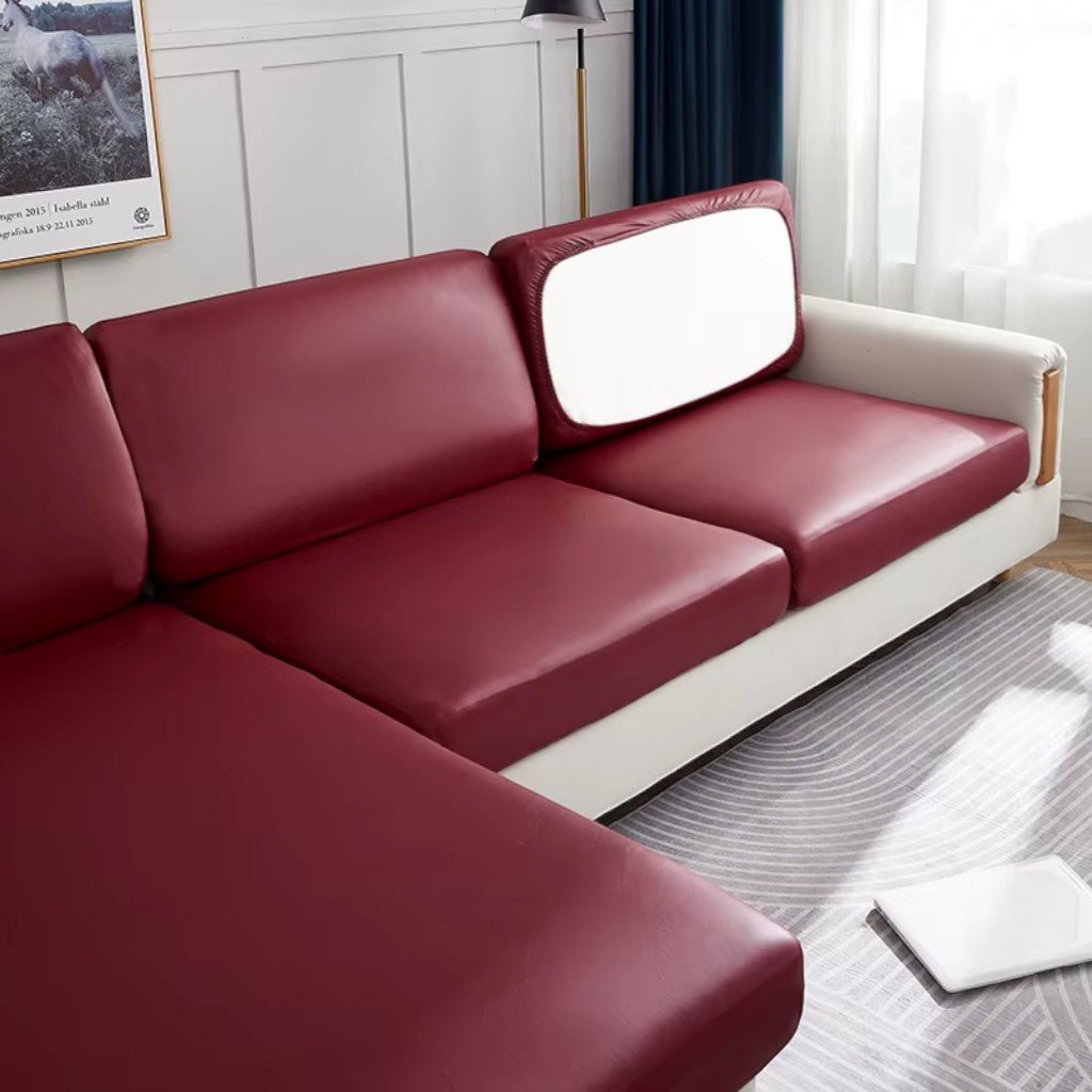 Water-Resistant Sofa Cushion Protector in Stretchable PU Leather
