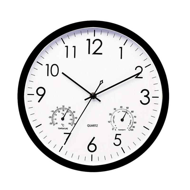 Weather-Resistant 30cm Outdoor Clock with Temperature & Humidity Readings