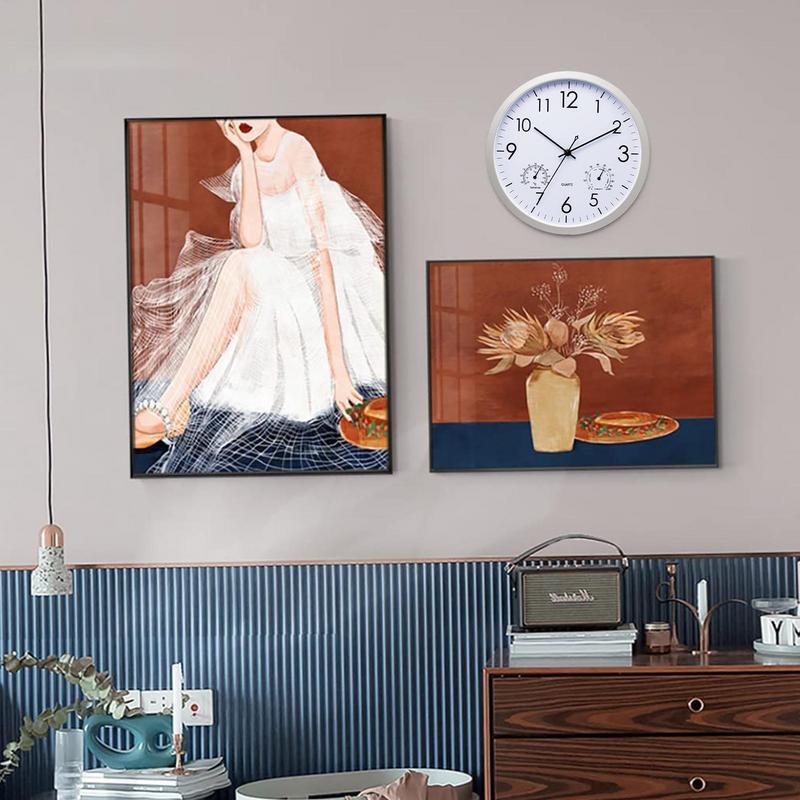 Weather-Resistant 30cm Outdoor Clock with Temperature & Humidity Readings
