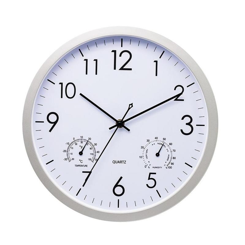Weather-Resistant 30cm Outdoor Clock with Temperature & Humidity Readings