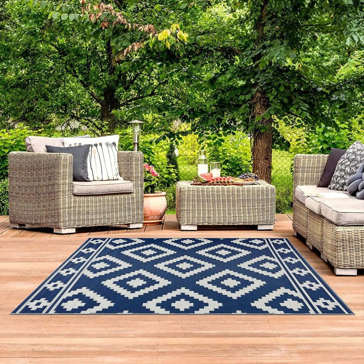 Water-Resistant Patio Mat for Versatile Indoor and Outdoor Use