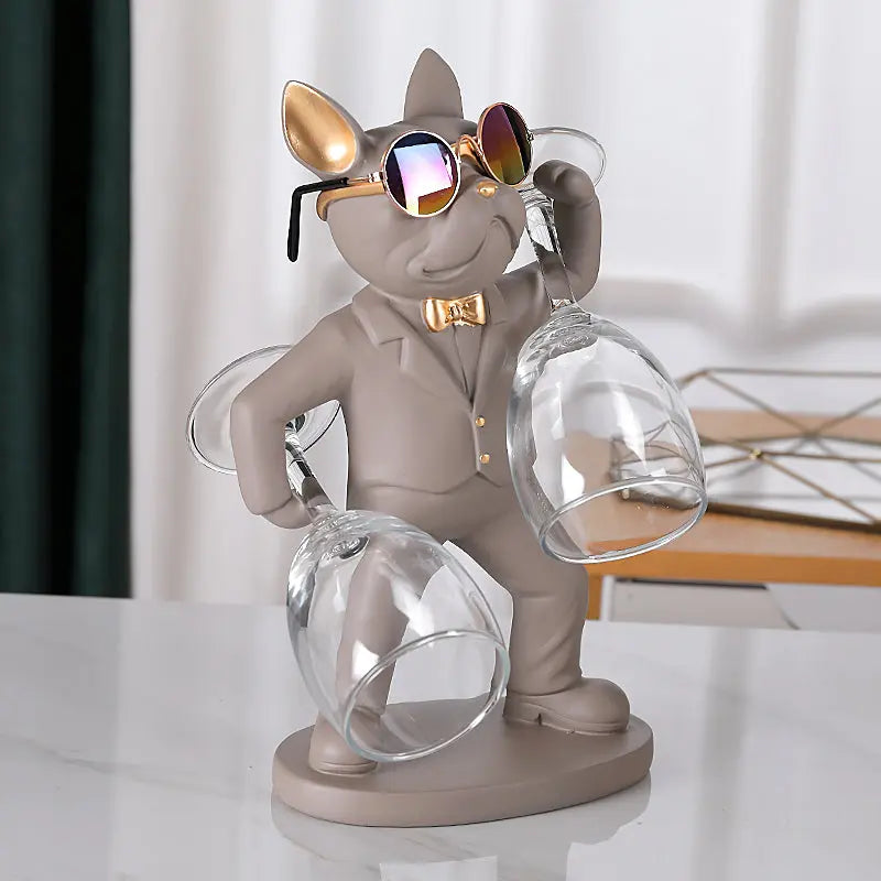 Dog-Shaped Wine Glass Holder | Handmade Table Decoration