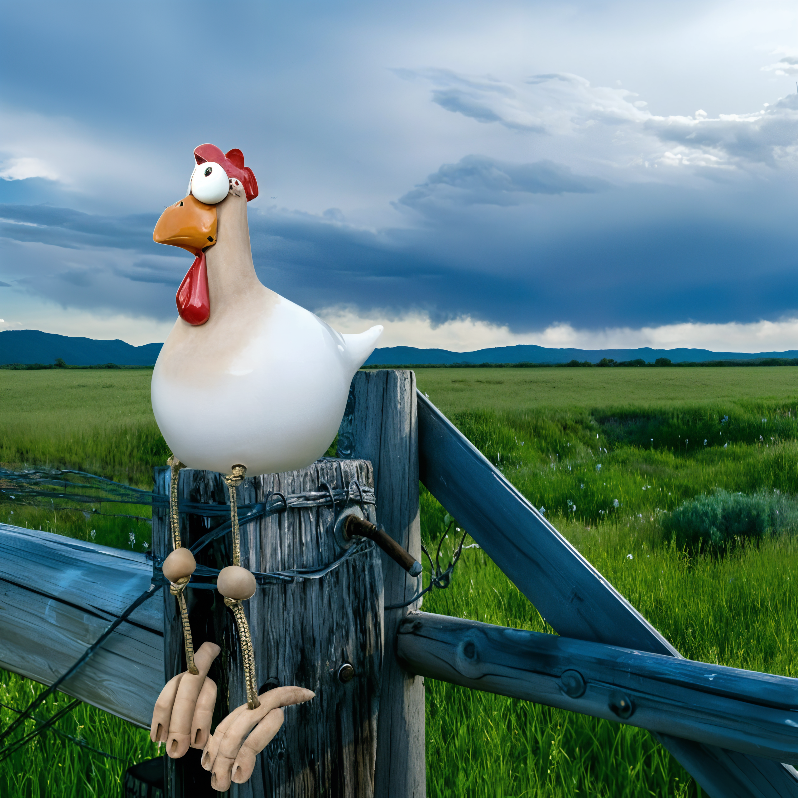 Charming Colorful Rooster Garden Ornament with Weather-Resistant Finish