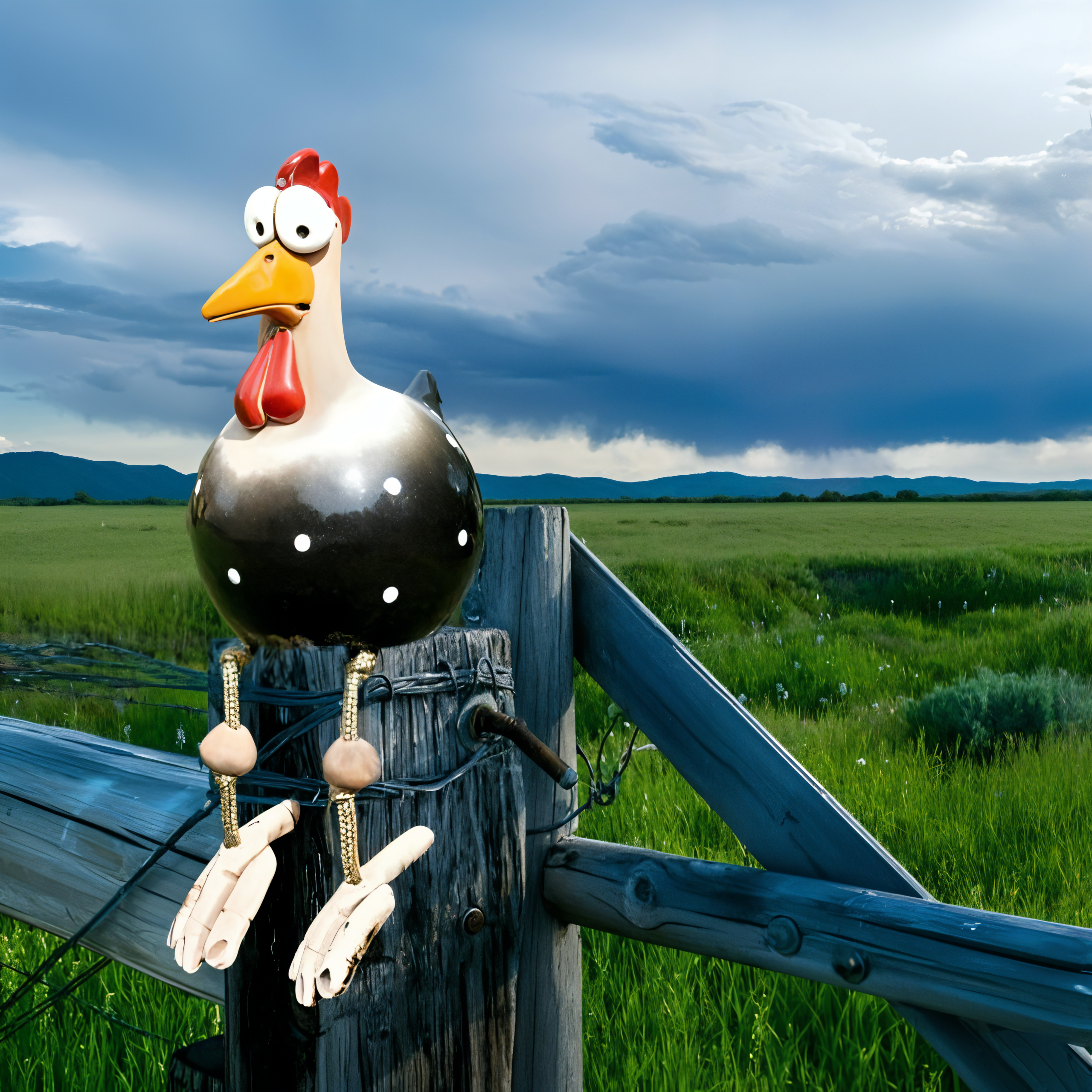 Charming Colorful Rooster Garden Ornament with Weather-Resistant Finish