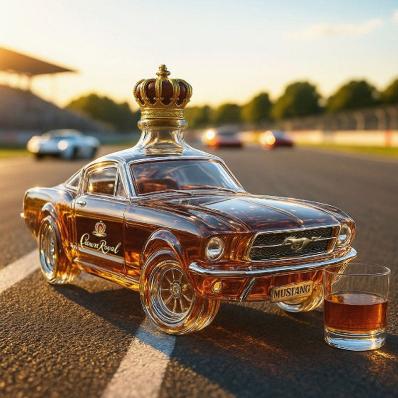 Whiskey Decanter with Detailed Glass Design for Home Bar