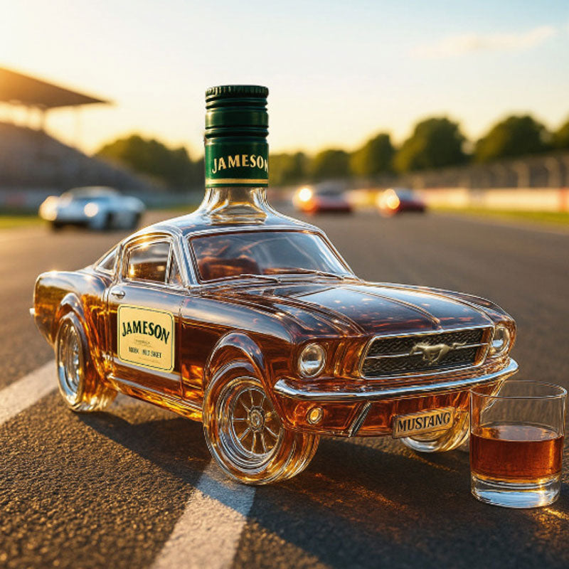 Whiskey Decanter with Detailed Glass Design for Home Bar
