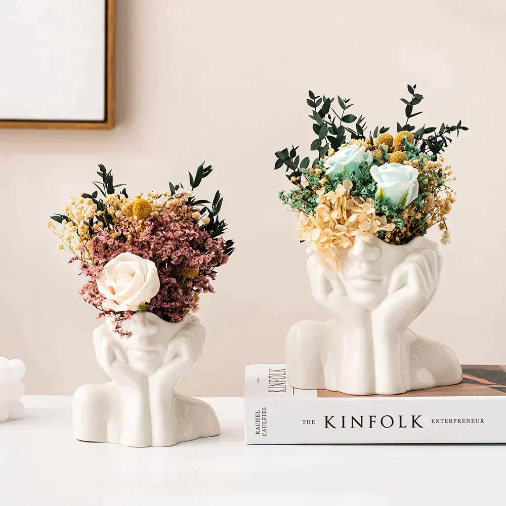 Sleek White Vase - Chic Modern Accent for Your Home