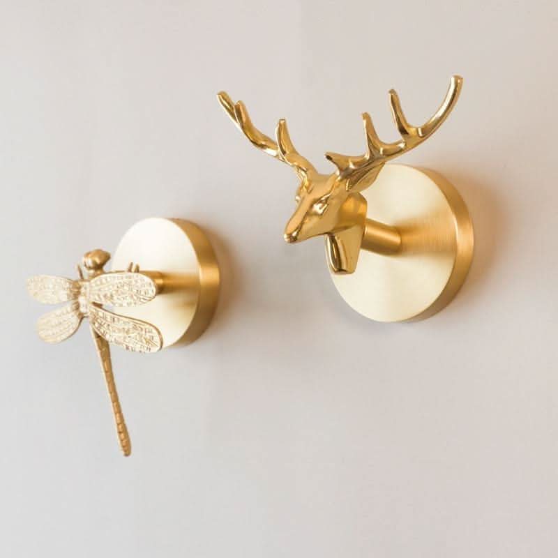 Animal Head Hooks in Brass for Entryway Organization