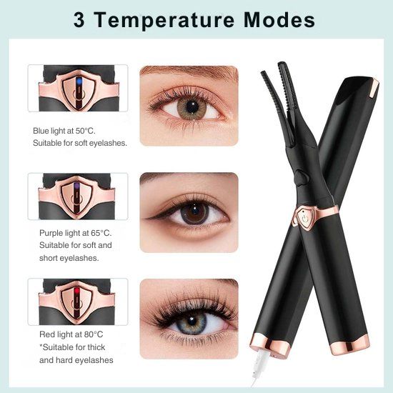 Electric Eyelash Curler with 3 Heat Settings