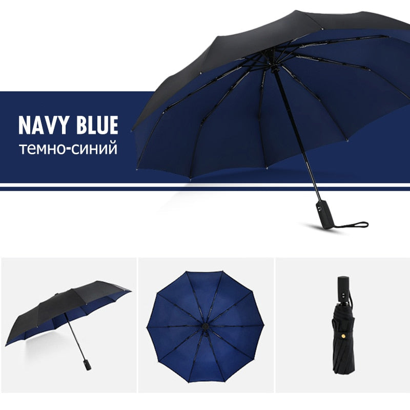 Compact Auto-Open Travel Umbrella with Wind Resistance