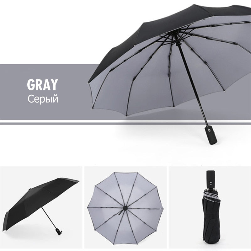 Compact Auto-Open Travel Umbrella with Wind Resistance