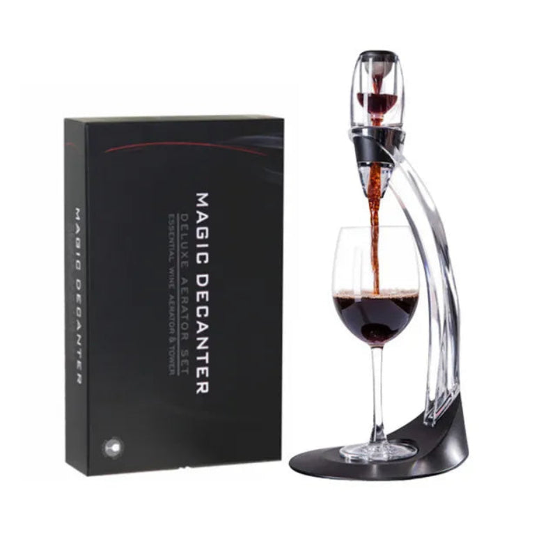 Elegant Wine Aerator Ensemble with Stand and Filter System