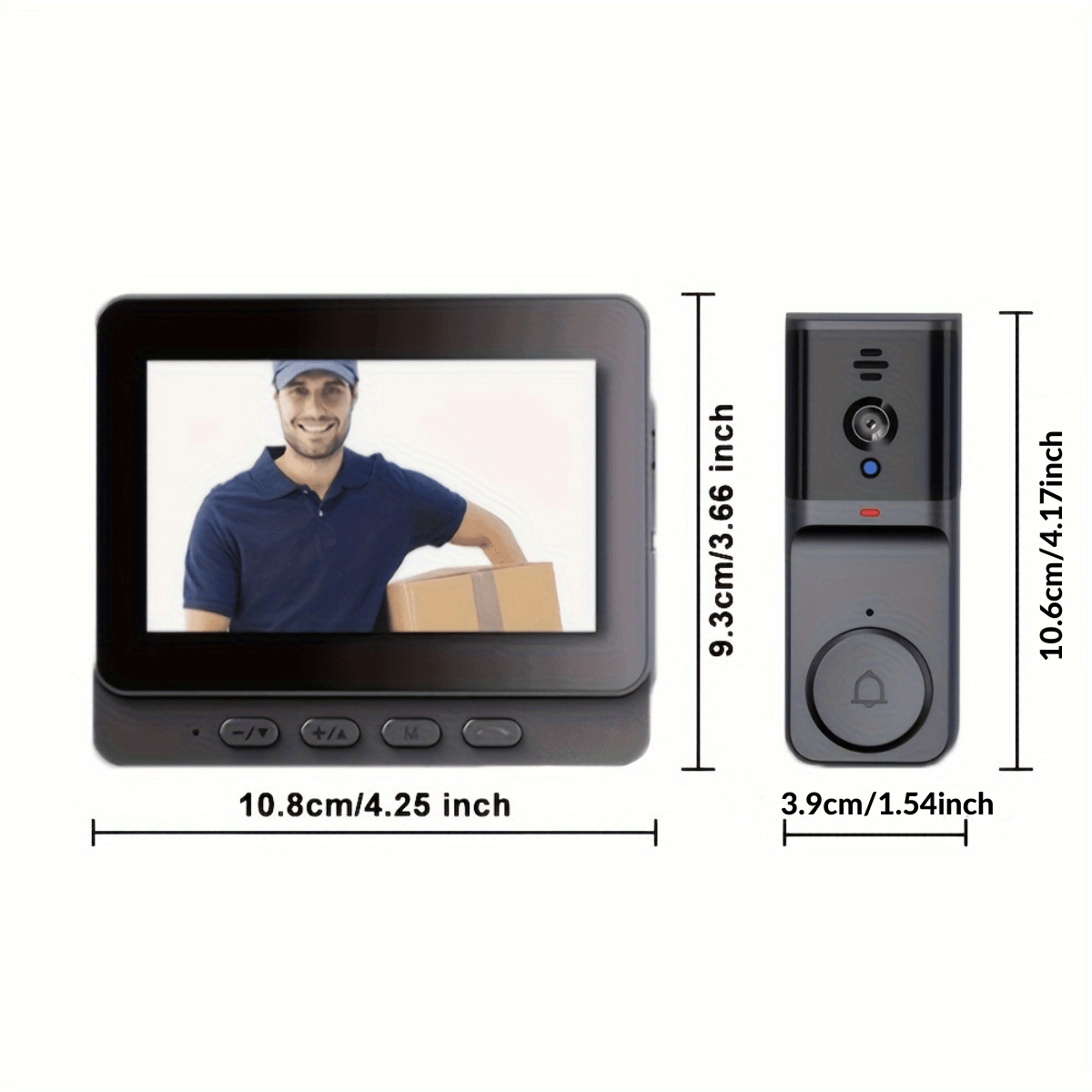 Smart Wireless Doorbell Camera with 4.3-Inch Display