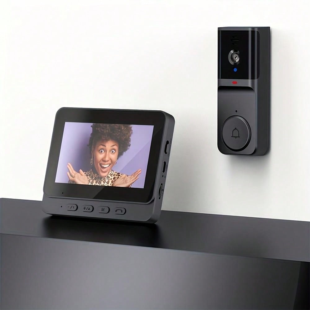 Smart Wireless Doorbell Camera with 4.3-Inch Display