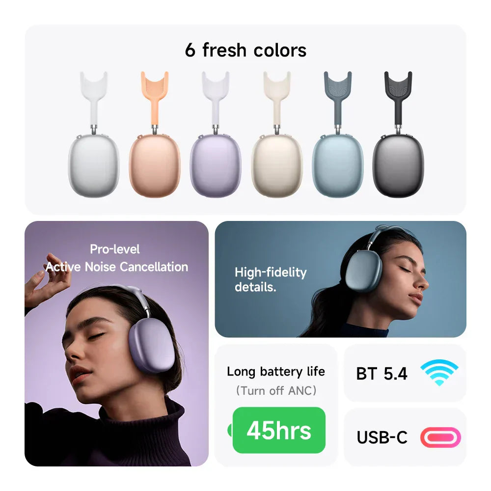 Bluetooth Over-Ear Headphones with ANC | Wireless, 45 Hours Battery
