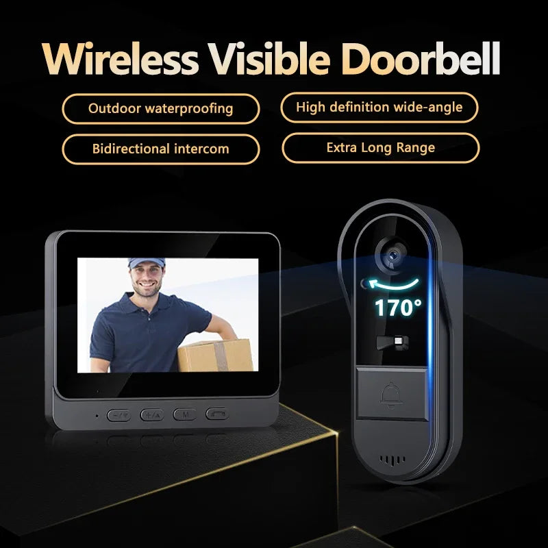Smart Video Doorbell with Intercom and 4.3-Inch Display