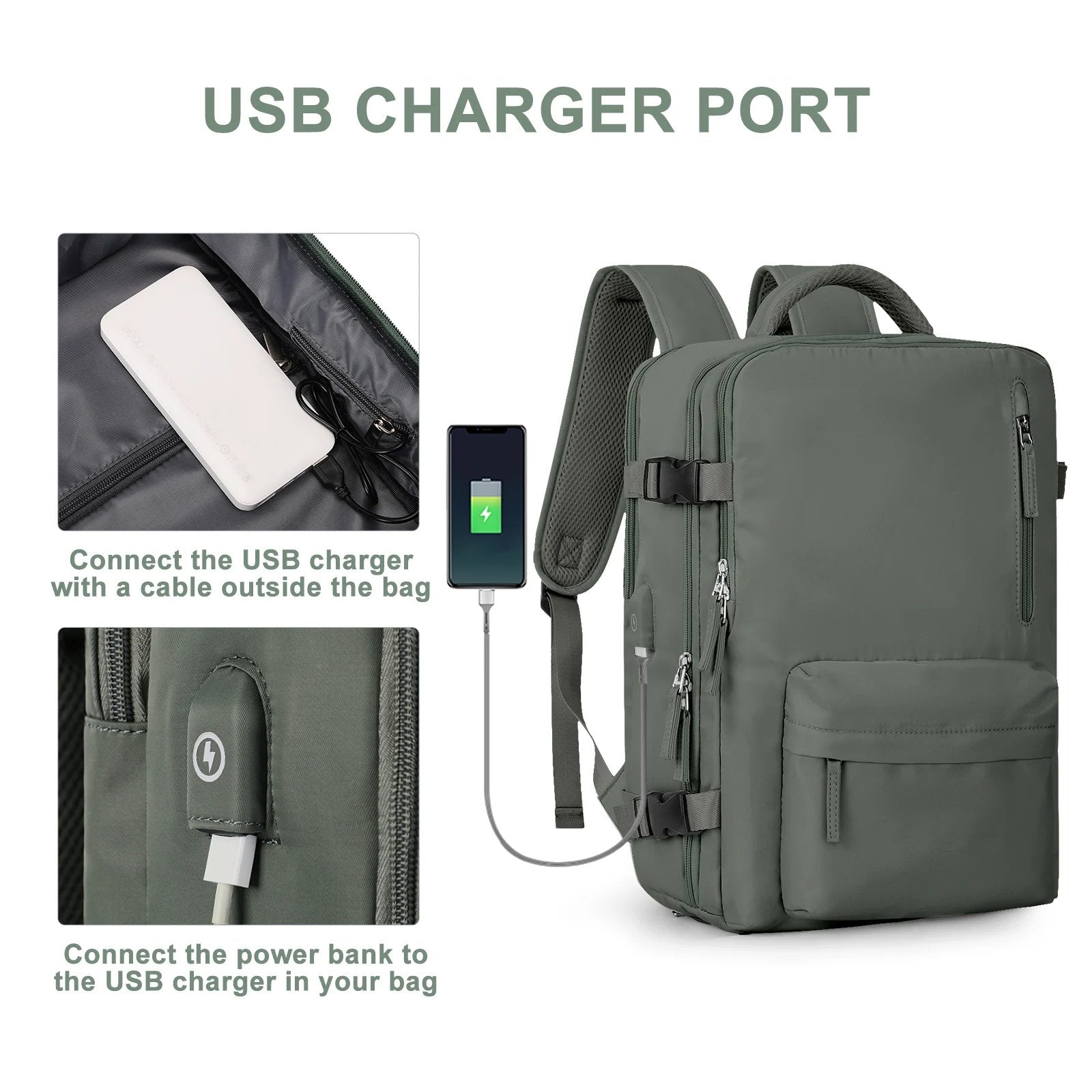 Adventure-Ready Waterproof Backpack with USB Charging Port