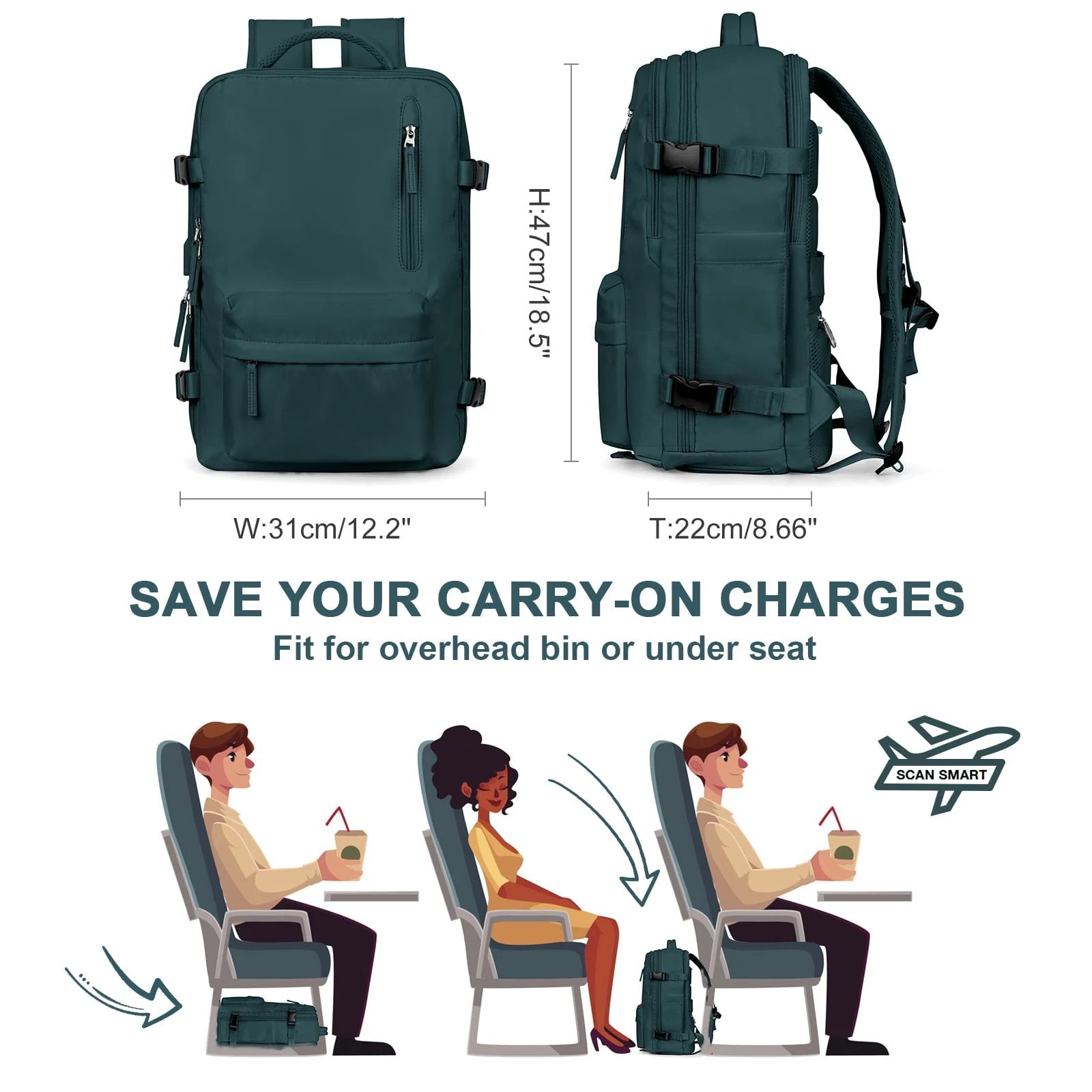 Adventure-Ready Waterproof Backpack with USB Charging Port