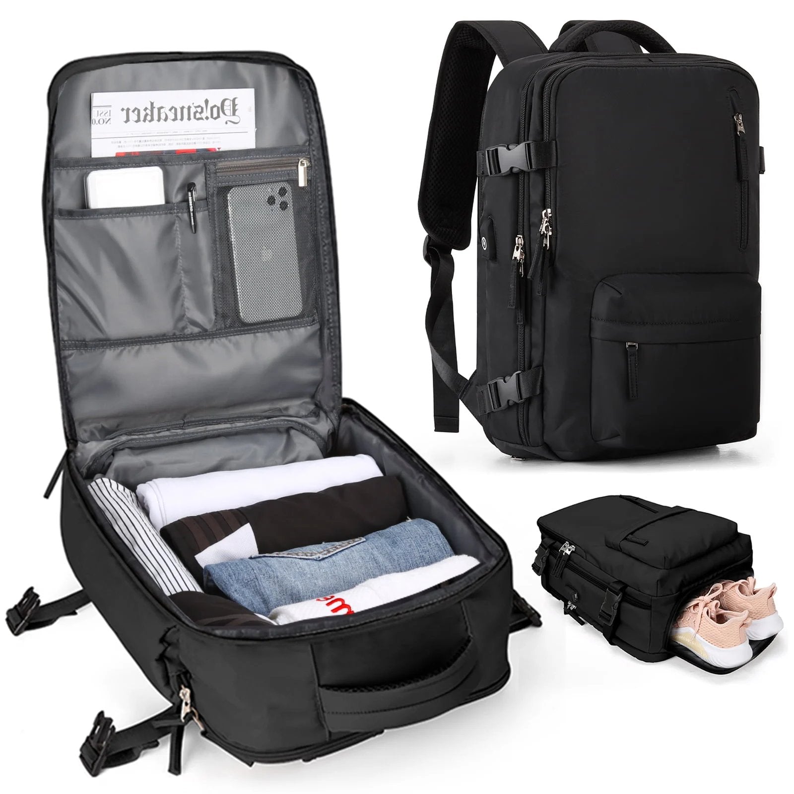 Adventure-Ready Waterproof Backpack with USB Charging Port