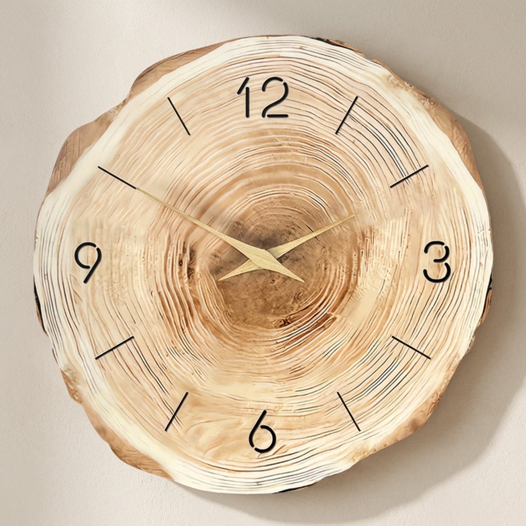 Elegant Natural Wood Wall Clock with Quartz Accuracy