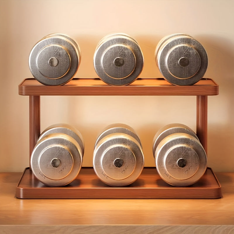 Elegant 2-Tier Wooden Countertop Organizer - 30cm