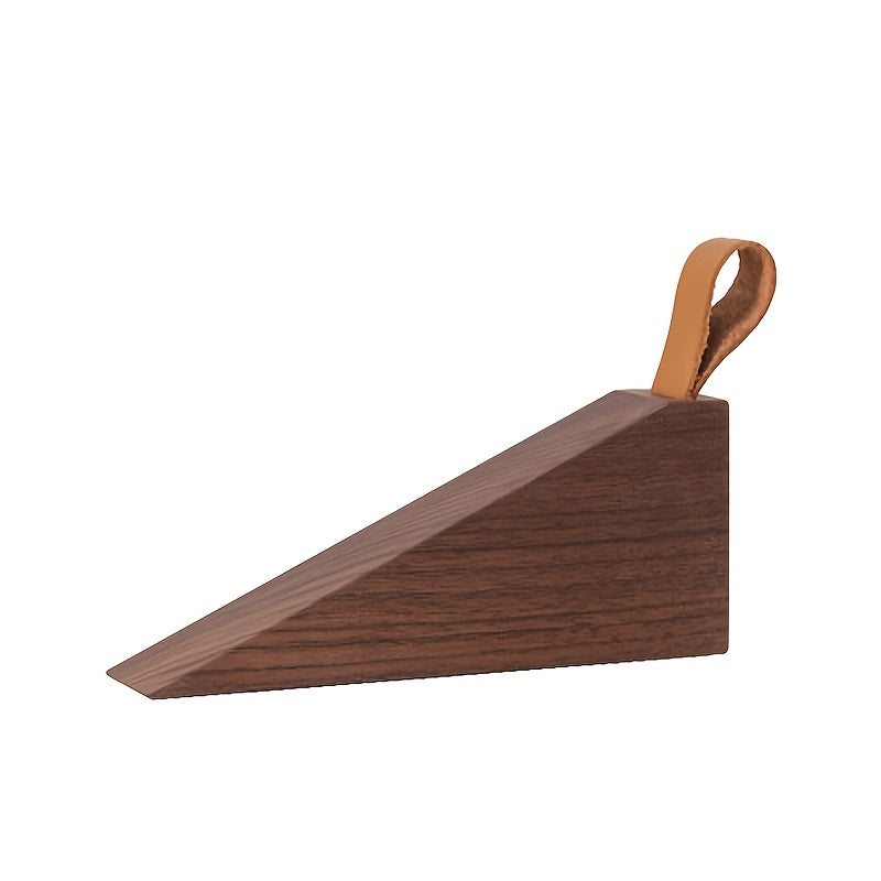 Elegant Wooden Floor Doorstop with Secure Grip Design