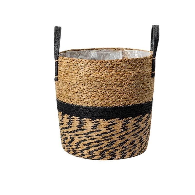 Chic Natural Fiber Storage Basket with Easy-Grip Handles