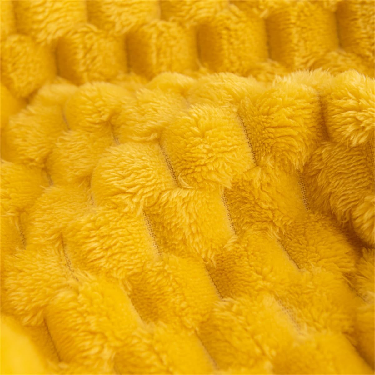 Cozy Waffle Weave Throw Blanket in Vibrant Yellow